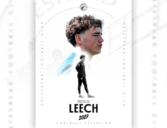 Preston Leech signs one-year contract extension at Gateshead FC until 2027