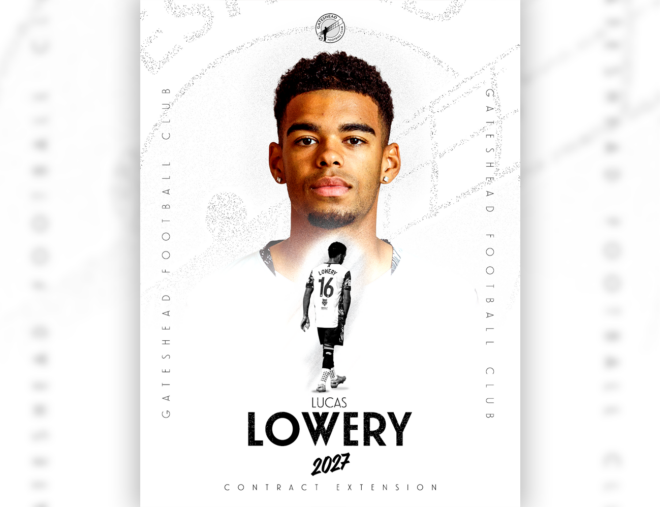 Lucas Lowery signs one-year contract extension at Gateshead FC until 2027