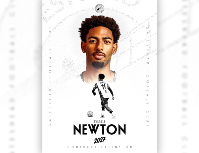 Tyrelle Newton signs one-year contract extension at Gateshead FC until 2027