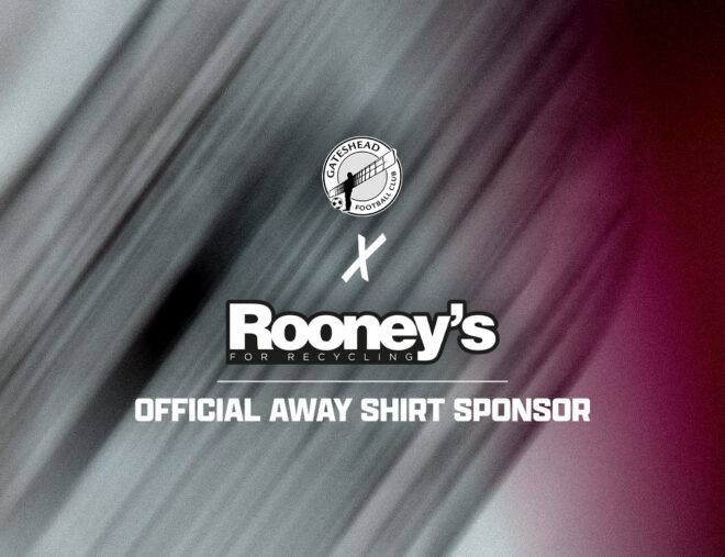Gateshead FC confirm Rooney’s for Recycling as 2026/27 away shirt sponsor