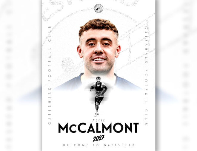 Alfie McCalmont joins Gateshead FC